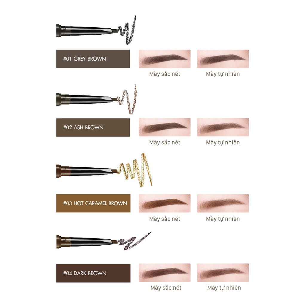 Bút kẻ chân mày Cathy Doll Soft Brow Pencil &amp; Spoon Brush 0.28g