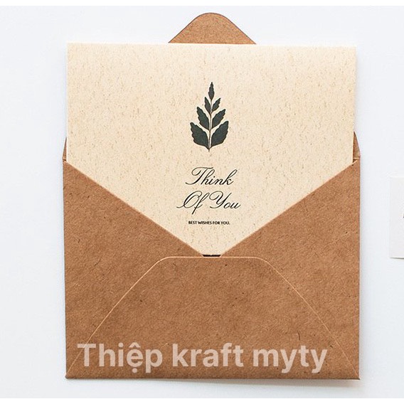 Thiệp 20/10, 20/11 vintage kraft giấy, chúc mừng, cảm ơn gồm 1 thiệp, 1 phong bì, 1 tem dán-Quà tặng MyTy