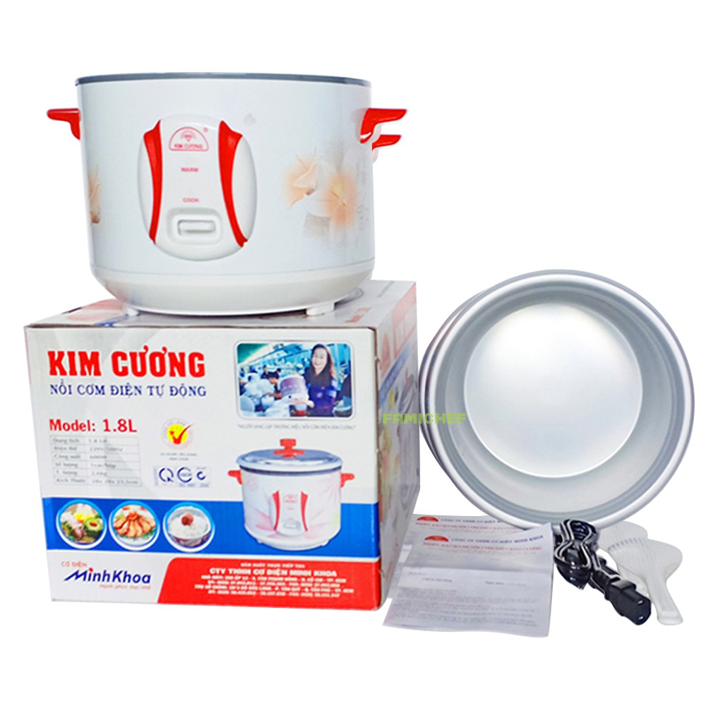 Nồi cơm điện nắp rời Kim Cương KC002 1.8 lít | BigBuy360 - bigbuy360.vn