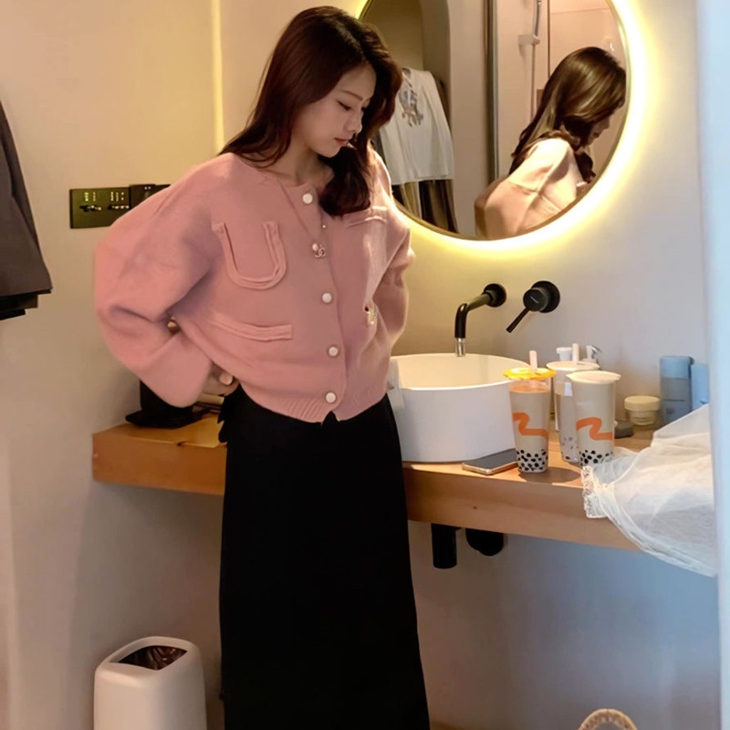 Áo Khoác cardigan Dệt Kim Dáng Rộng Phong Cách Hàn Quốc Thời Trang Thu Đông Cho Nữ