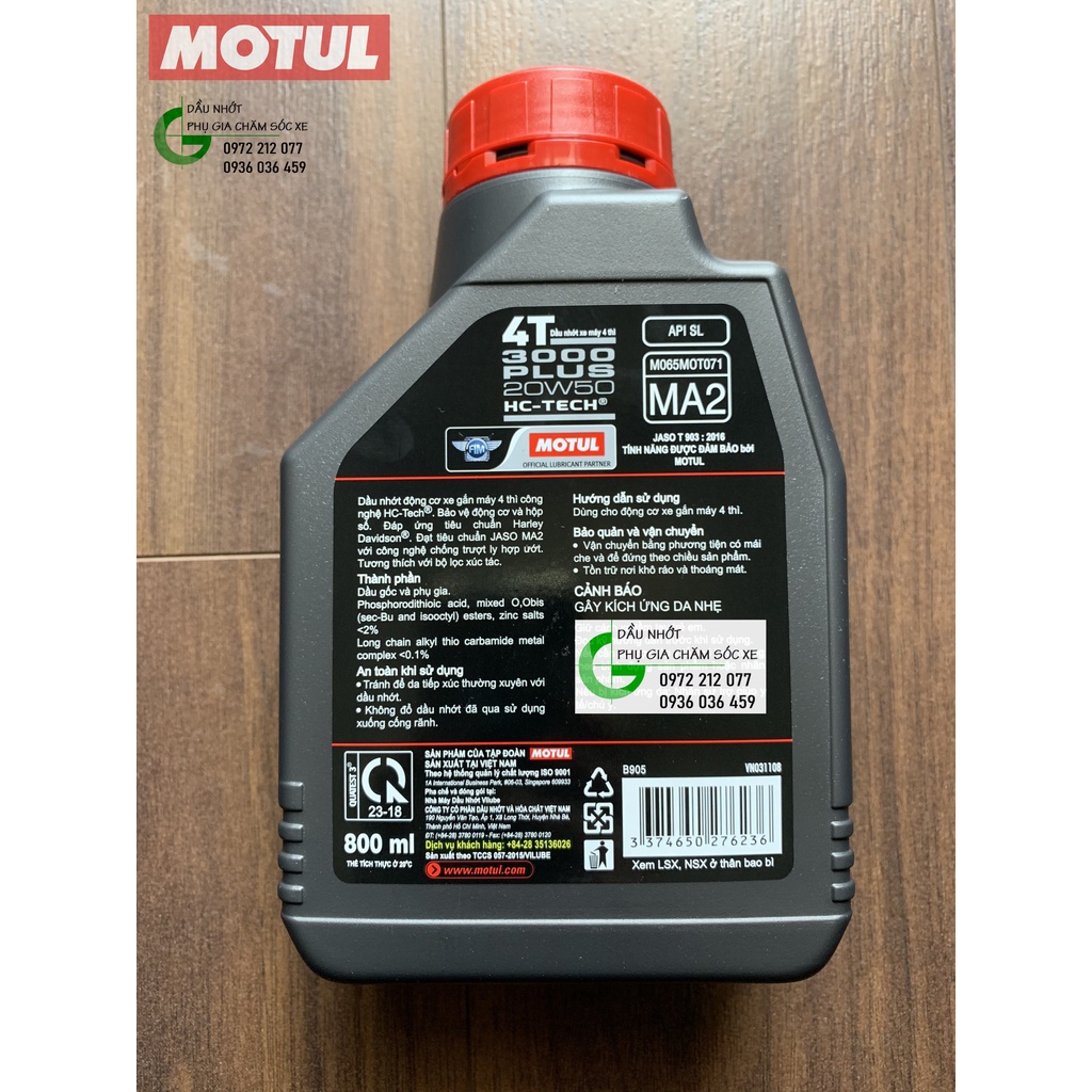 Dầu Motul 3000 Plus 4T 20W-50 dành cho xe số phổ thông