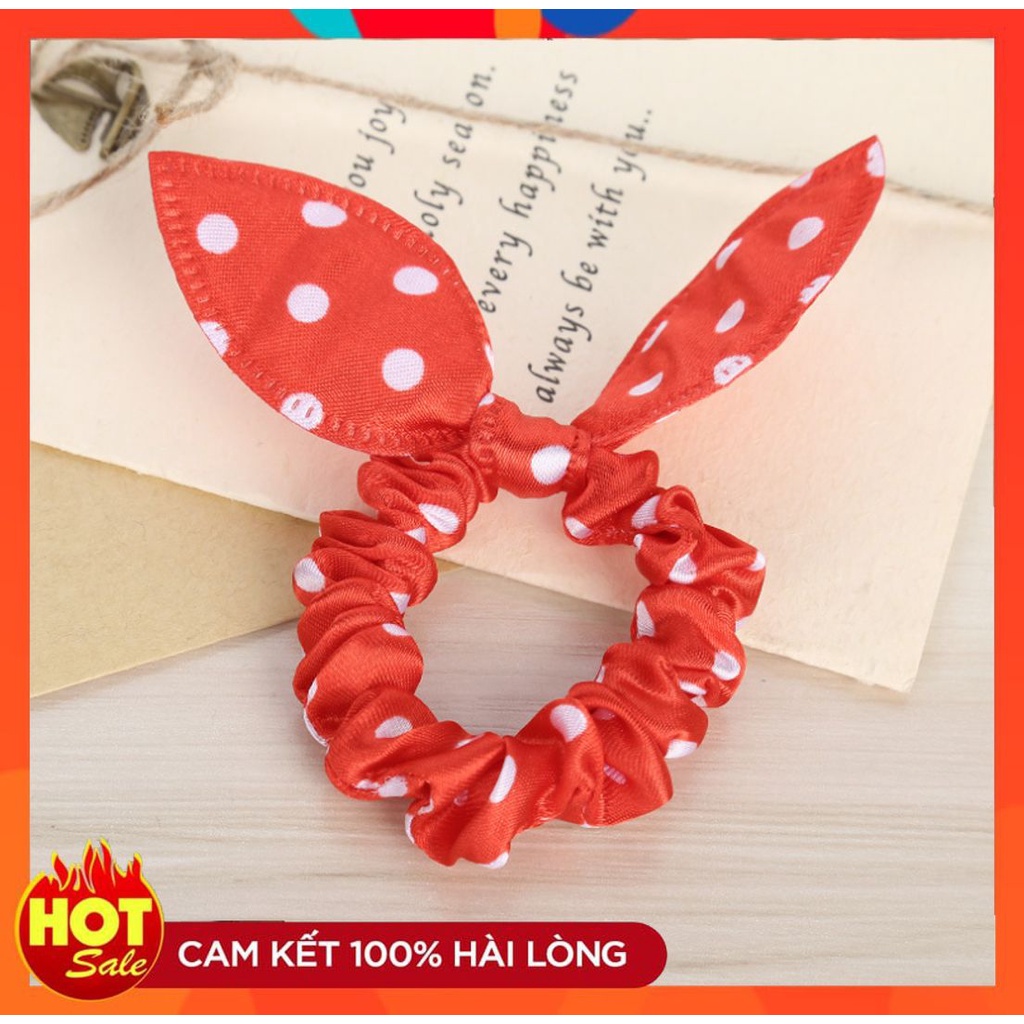 [CÓ SẴN] CỘT TÓC TAI THỎ ĐÙ MÀU THỜI TRANG PHONG CÁCH RETRO VINTAGE HÀN QUỐC 221CT001