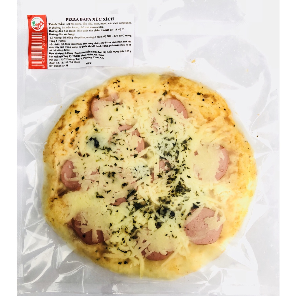 Bánh Pizza chế biến sẵn size 15cm, Đủ Vị, chưa nướng