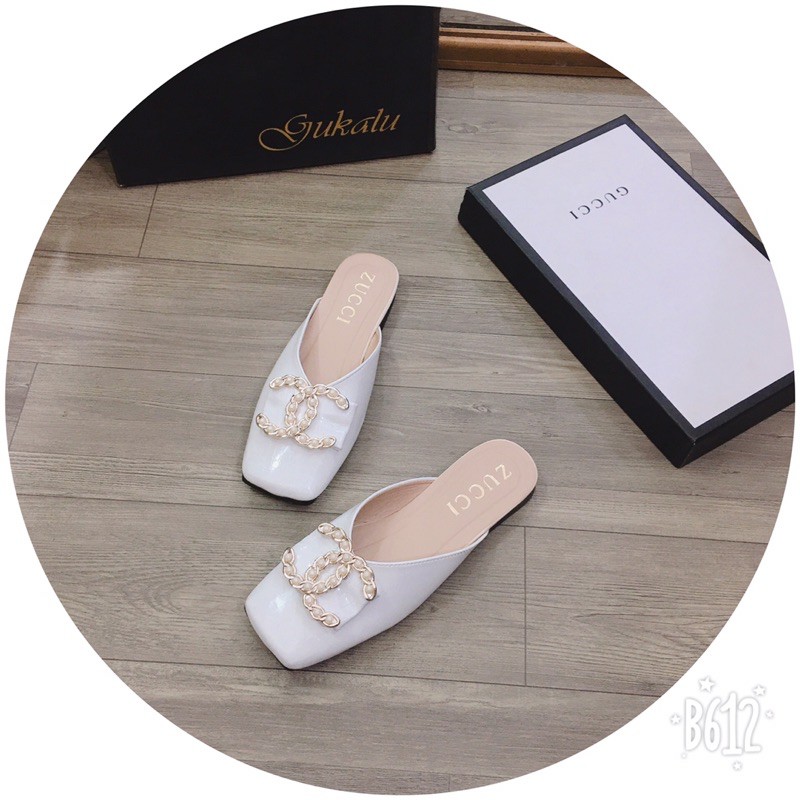 dép sục phối khoá mũi vuông siêu đẹp ( hình thật )