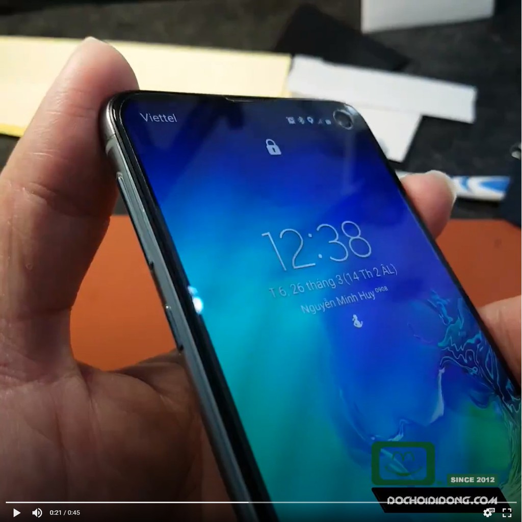 Miếng dán cường lực màn hình Samsung Galaxy S10e nguyên liệu nano cao cấp