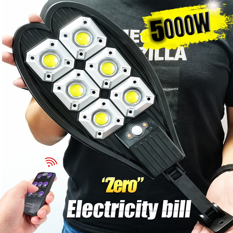 Mới Đèn LED 108COB Cảm Biến Chuyển Động PIR 10000LM Sử Dụng Năng Lượng Mặt Trời Dùng Ngoài Trời