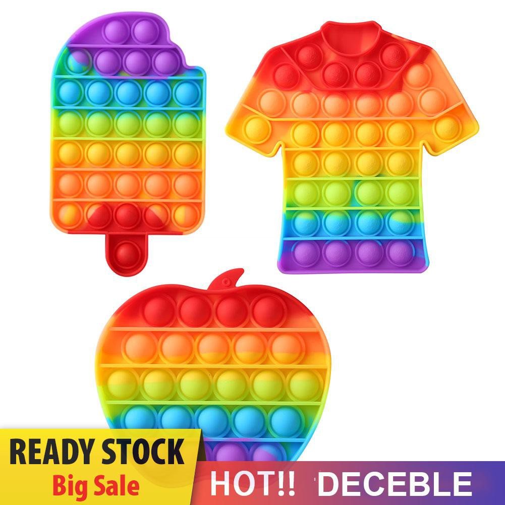 Pop It Fidget Đồ chơi Rainbow Push Bubble Sensory Autism Relief Stress Child Adult Pop Fidget Đồ chơi