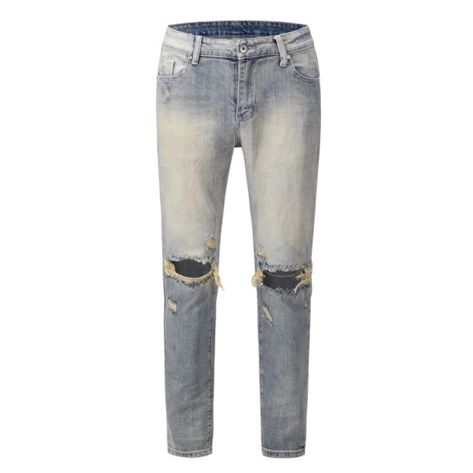 ⚡️[CHỈ 1 NGÀY] - Quần jeans nam rách gối skinny blue, quần bò nam rách gối | BigBuy360 - bigbuy360.vn