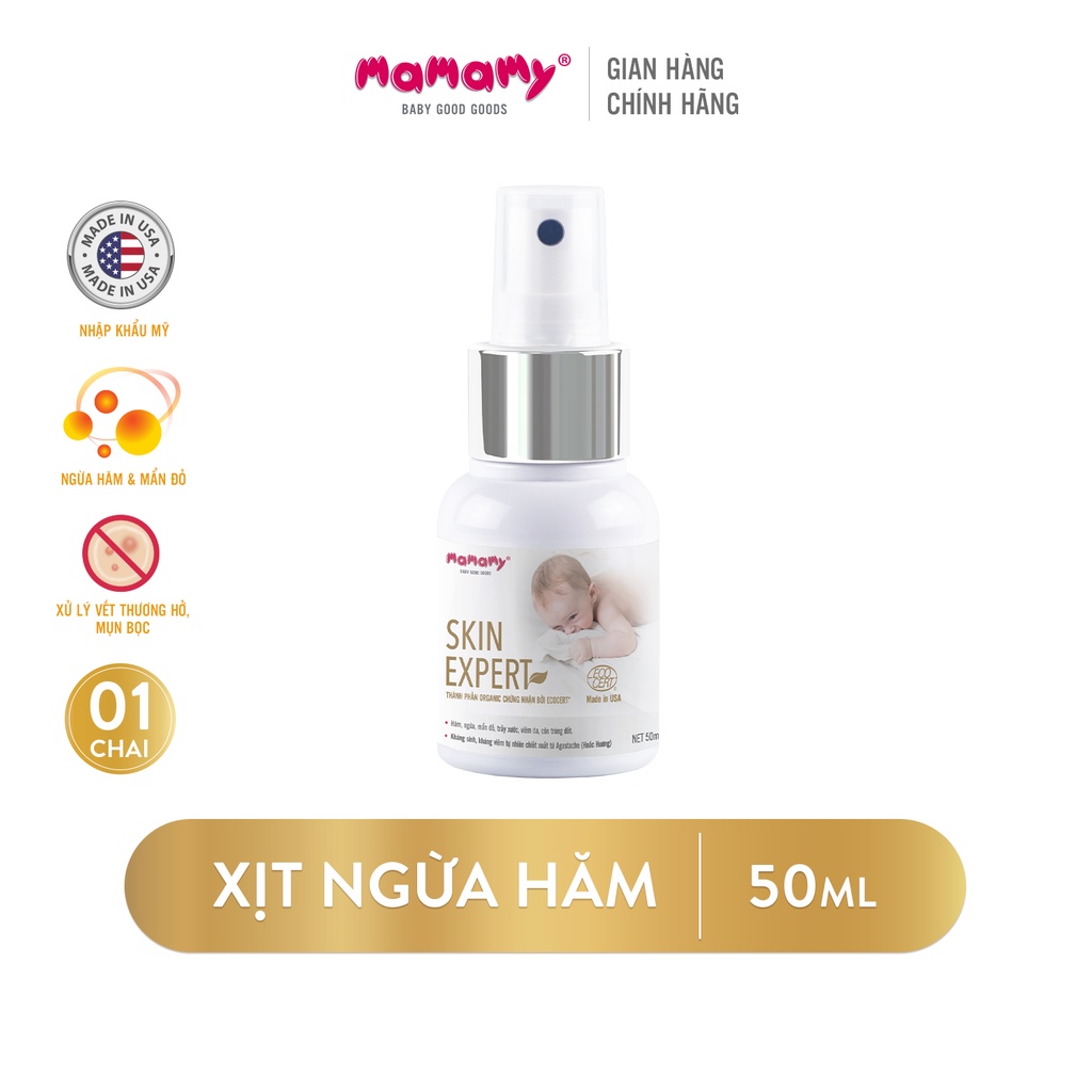 Xịt Skin Expert Mamamy Ngừa Hăm, Kháng Khuẩn An Toàn Cho Bé 50ml