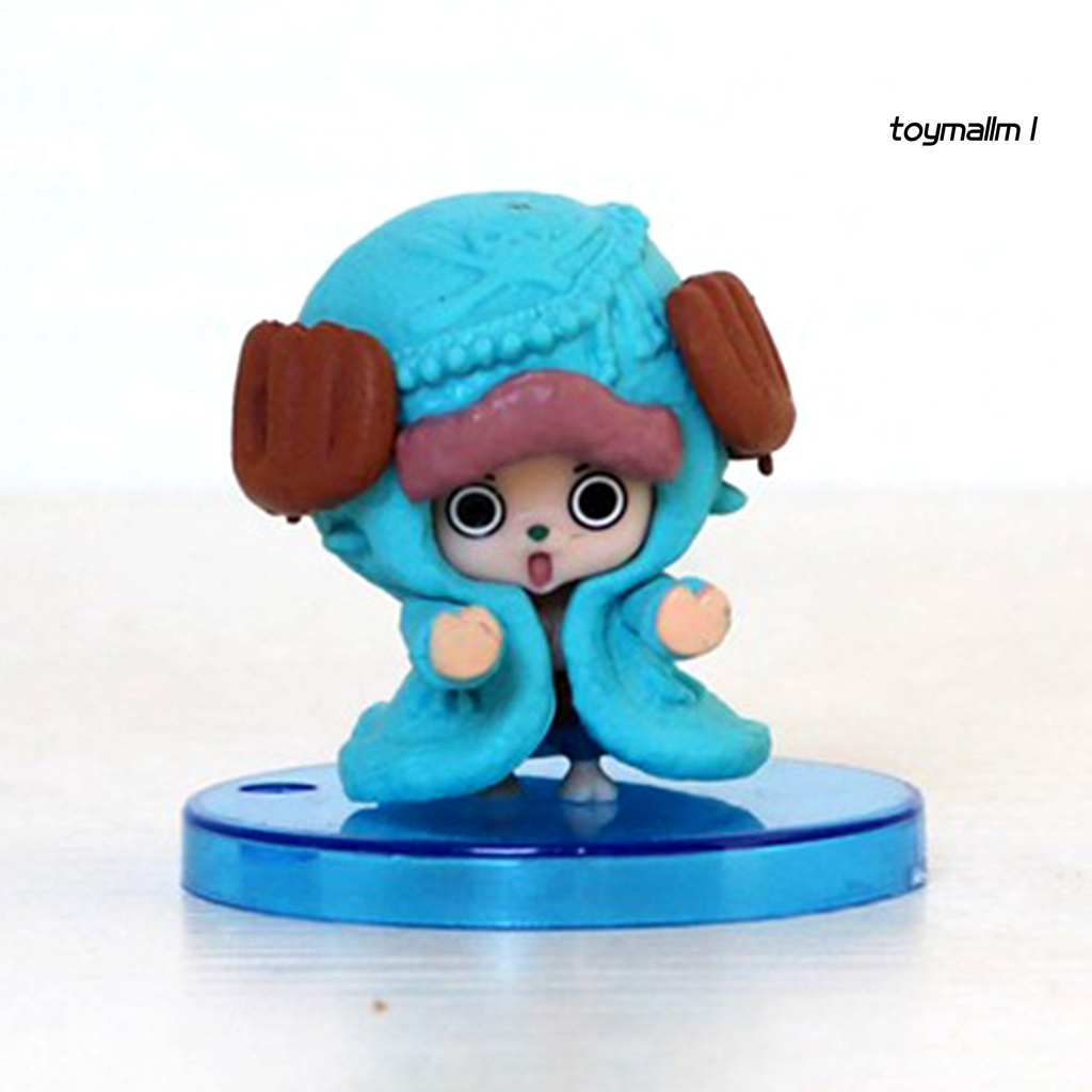 toymall 9Pcs/Set Anime Cartoon Cute Blue One Piece Model Toys Ornaments Home Decoration