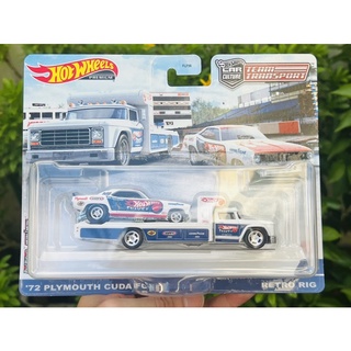 Hobby Store xe mô hình Hot Wheels Team Transport 72 Plymouth Cuda FC - Retro Rig