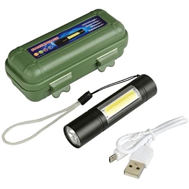 Đèn Pin Siêu Sáng Mini Hình Trụ 3 Chế Độ + Cáp Sạc USB Full Box Gia Dụng Chợ Lớn Số 1 | BigBuy360 - bigbuy360.vn