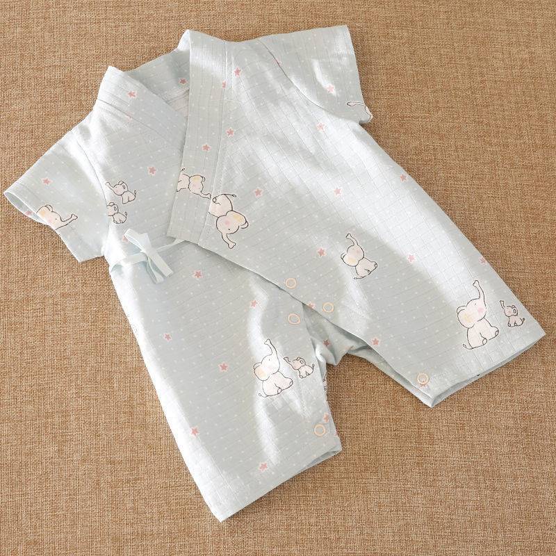 Body Yukata Buộc Dây Cho Bé Vải Cotton Thông Thoáng Mềm Mịn Co Giãn 4 Chiều Cho Bé 3-12kg