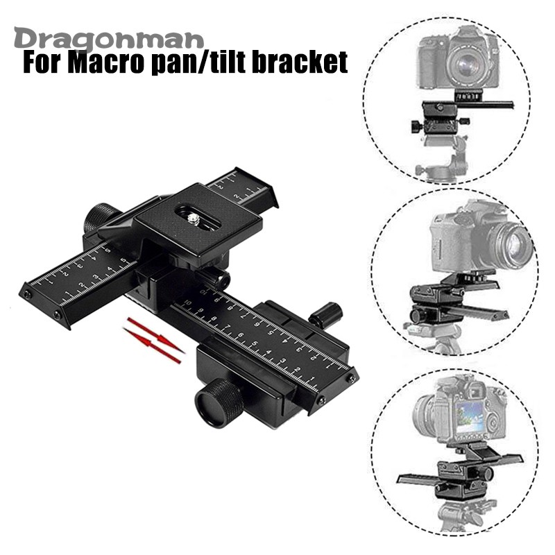 Aluminum 4 Way Macro Focusing Rail Slider with 1/4 Screw for Canon Nikon Olympus Camera