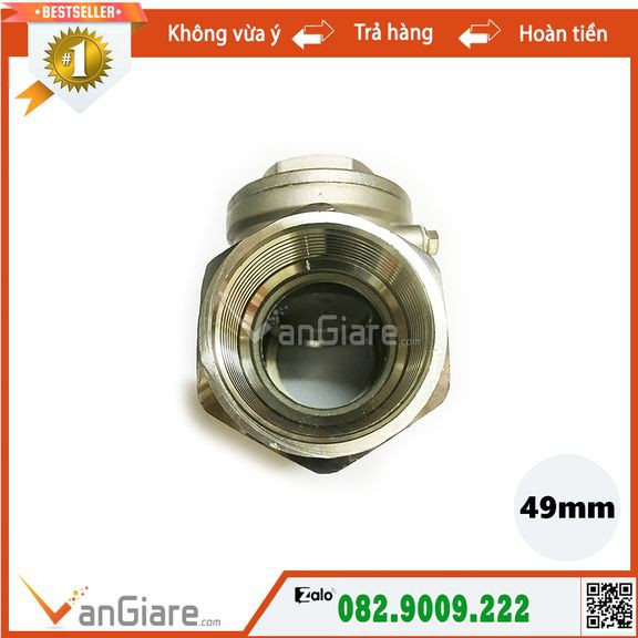 Van nước 1 chiều lá lật inox ren 49mm