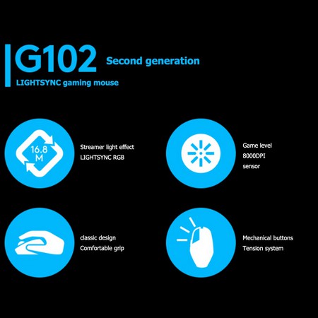 Chuột chơi game Logitech G102 thế hệ thứ 2
