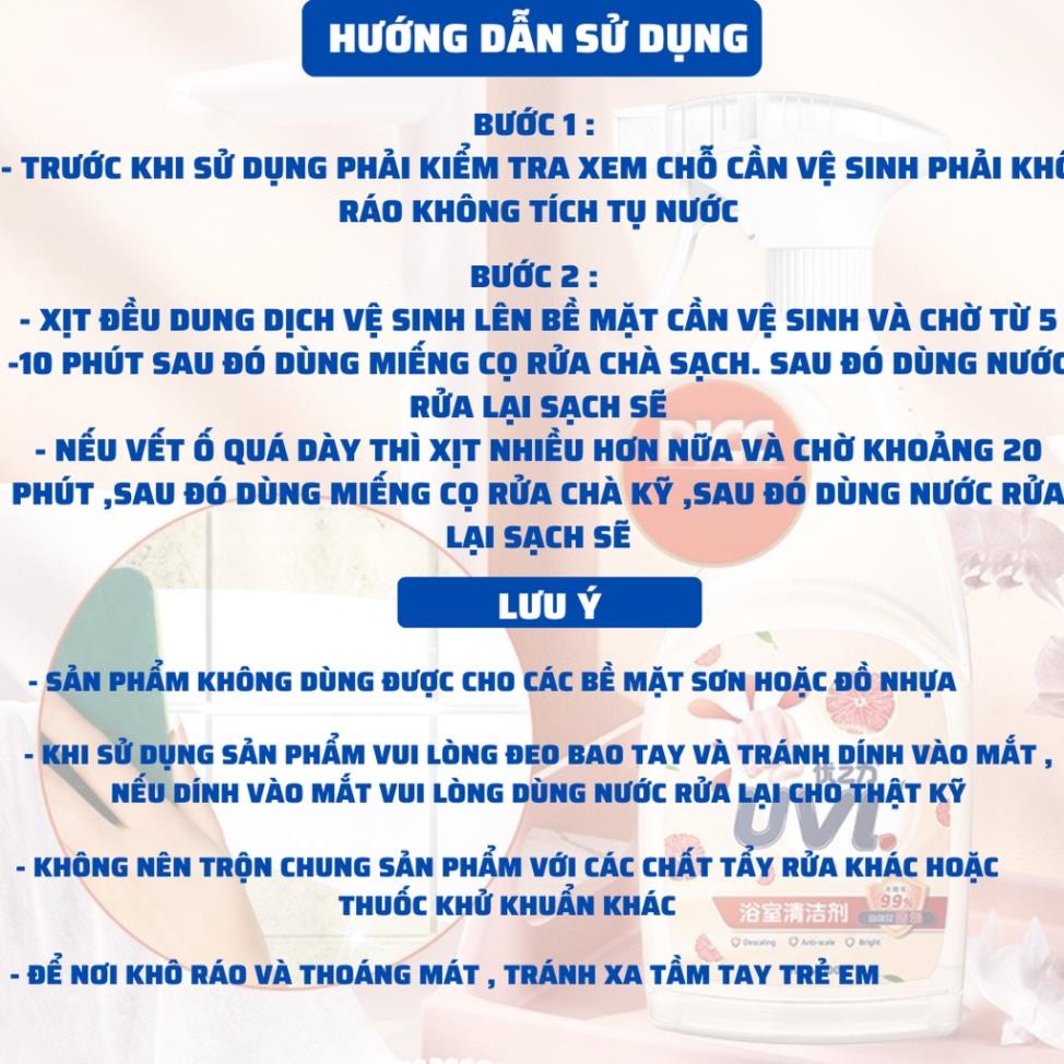 Dung Dịch Tẩy Cặn Canxi Thế Hệ Mới Làm Sạch Vách Kính, Vòi Inox, Bồn Sứ, Gạch Men An Toàn Tiện Lợi Hiệu Qủa 500ml K188