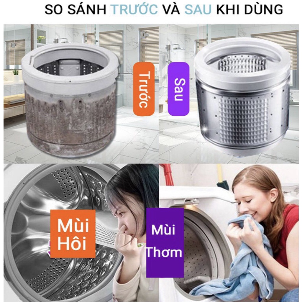 Viên Tẩy Vệ Sinh Lồng Máy Giặt ✯Diệt Khuẩn ✯Tẩy Cặn Bẩn Máy Giặt Hiệu Quả