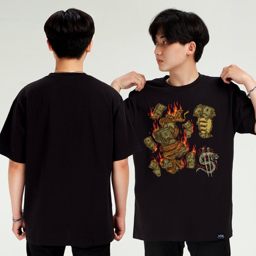 Ao thun unisex phong cách rực lửa cực ngầu big size MVR size rộng tee Mỹ BB4212