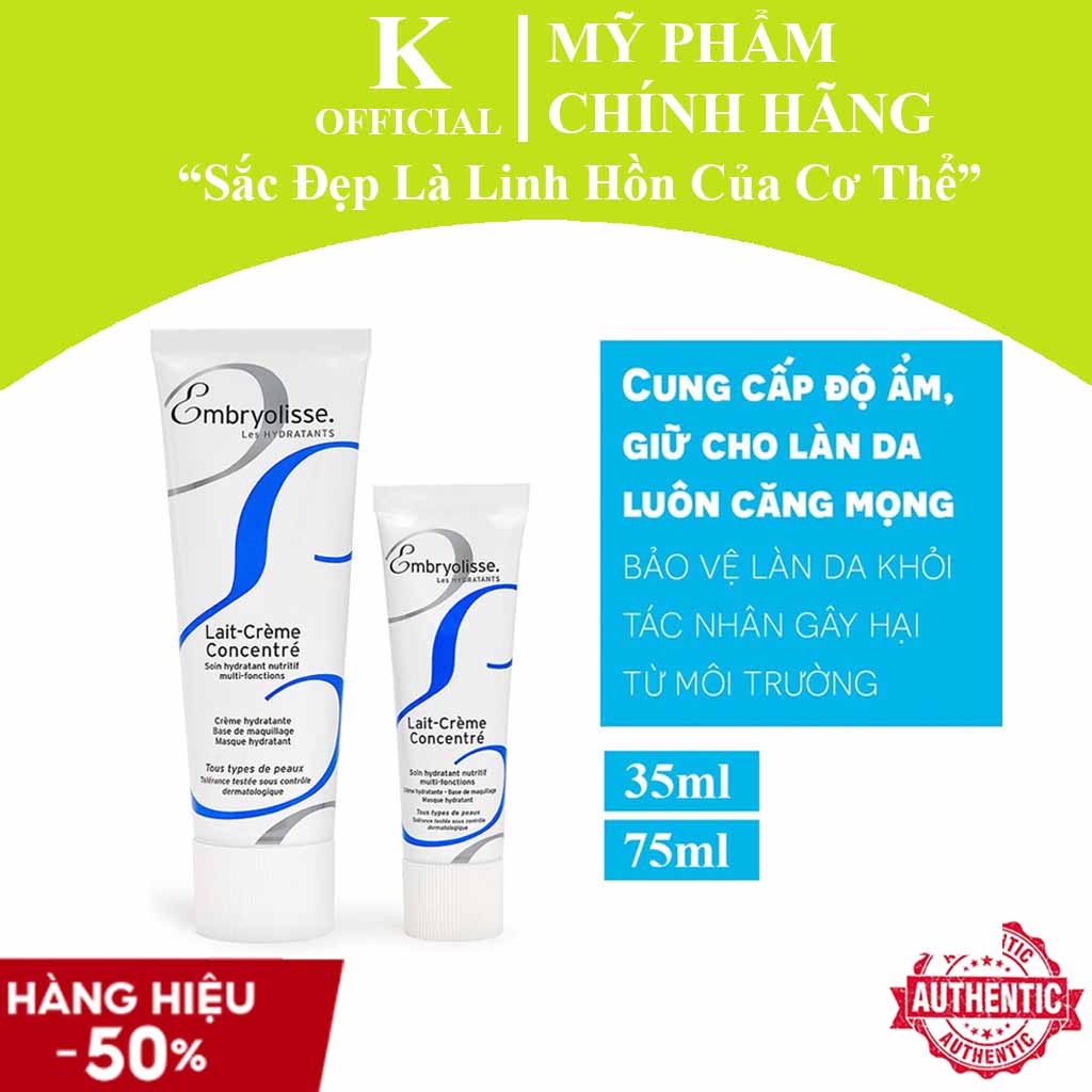 Kem siêu dưỡng ẩm Embryolisse Phục Hồi Da Embryolisse Lait Creme Concentre 30ml/75ml