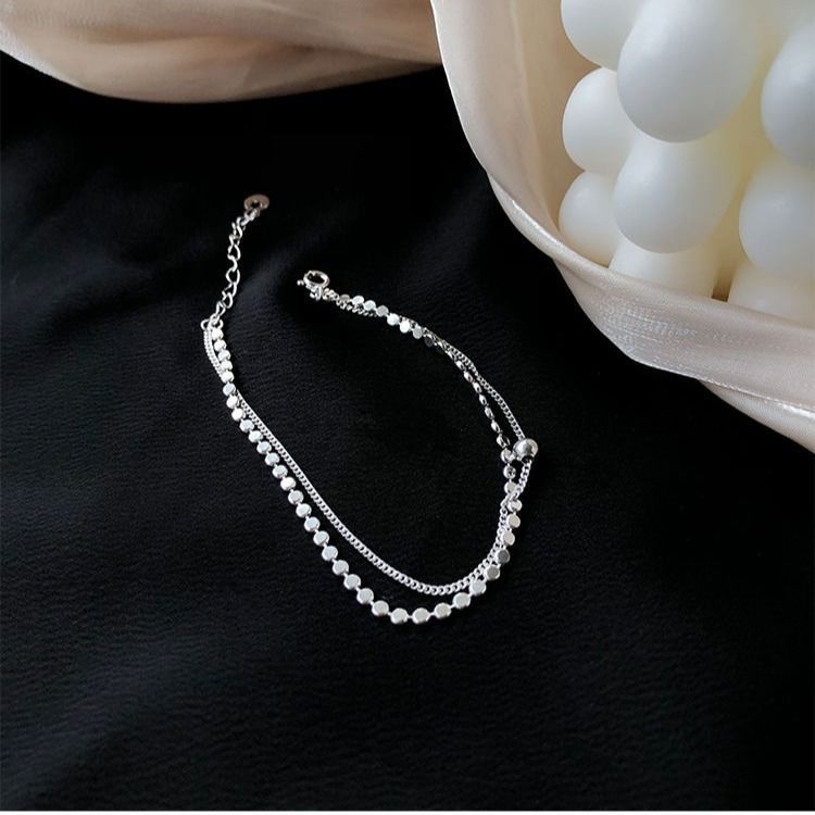 Vòng Đeo Tay Hai Lớp Bằng Đồng Chống Rỉ Màu Vàng Hồng Thời Trang Dành Cho Nữ