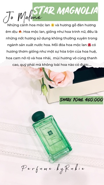 ❤️  Nước Hoa dùng thử STAR MAGNOLIA JoMalone / Nước Hoa Nữ 10ml  💕#Beer | Thế Giới Skin Care