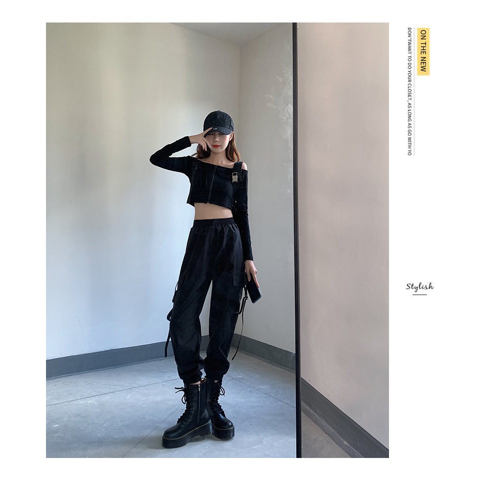 Quần jogger kaki nam nữ túi hộp phối dây 2 bên/ Quần kaki dáng dài ống suông ulzzang_xuongmaythuhien | BigBuy360 - bigbuy360.vn