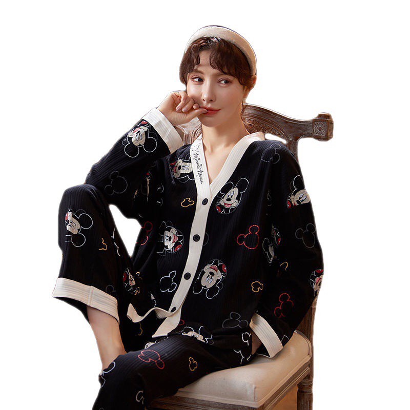 Bộ Đồ Nữ *FREESHIP* Bộ Đồ Ngủ Pyjama đũi cotton tăm Hàn KMH02