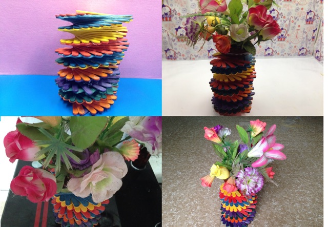 Bịch 50 que kem gỗ màu dài 11.5cm