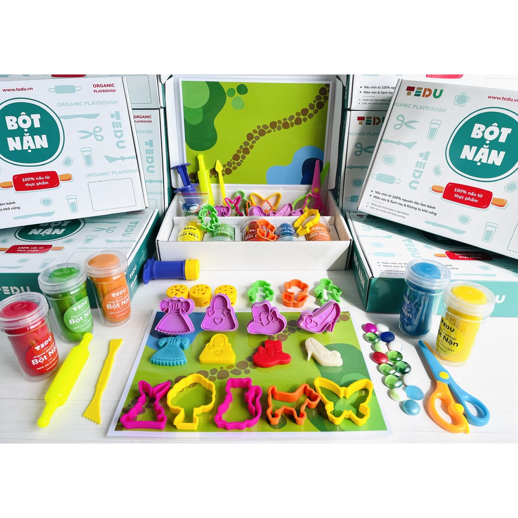 Bột nặn đất nặn an toàn TEDU - combo 11: Cô gái sành điệu