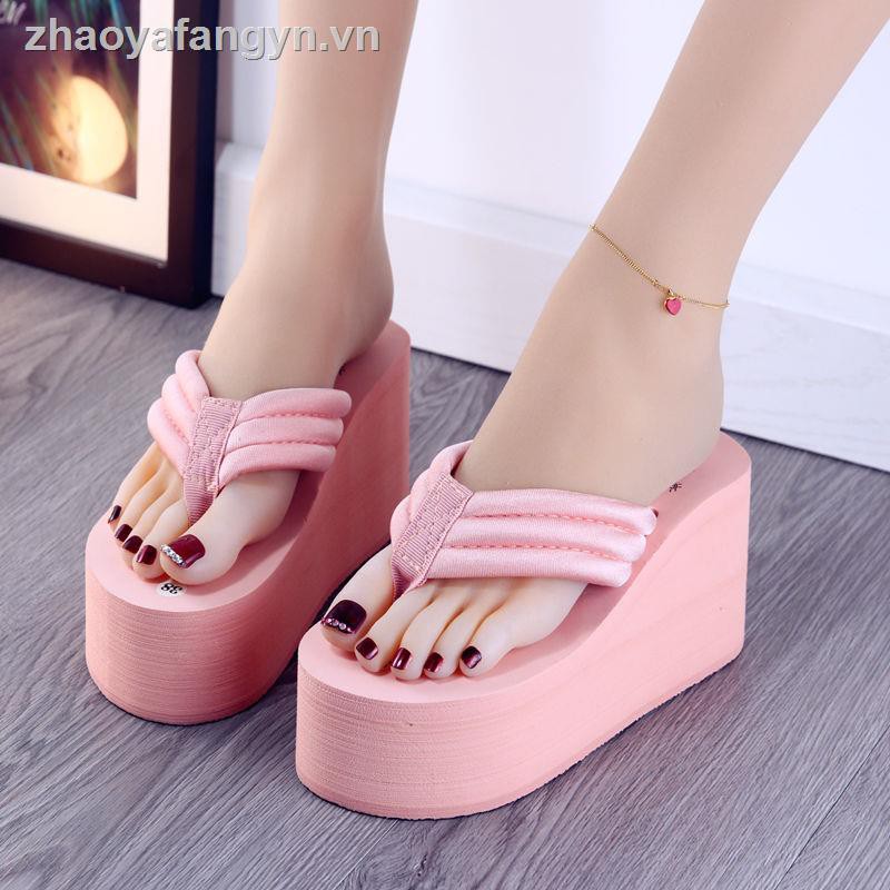 Dép xỏ ngón đế xuồng cao 8cm phong cách Hàn Quốc thời trang dành cho nữ