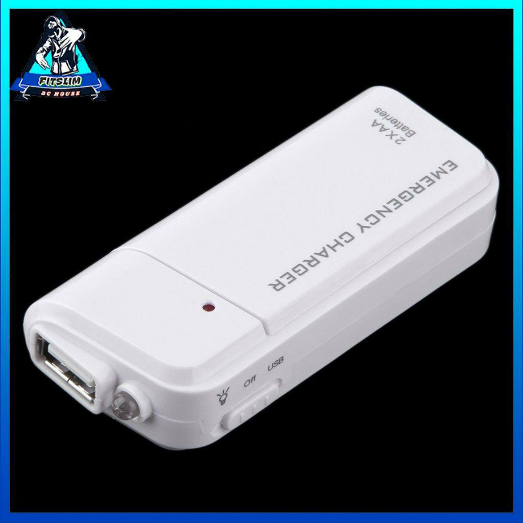 Đa năng USB di động khẩn cấp 2 bộ sạc pin AA cho điện thoại di động