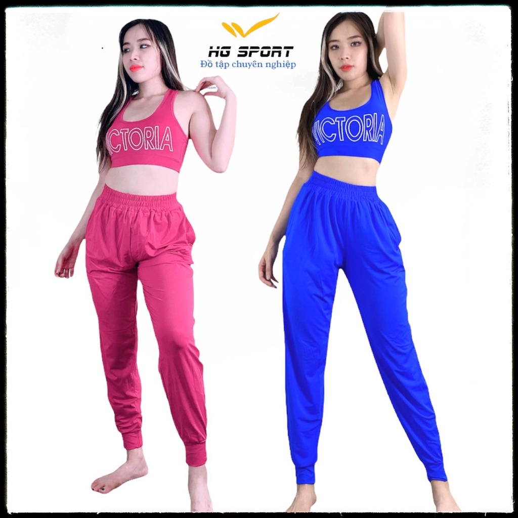 Đồ Tập Yoga Bộ Đồ Tập  Zumba, Quần Tập Jogger Áo Bra kèm mút SD02