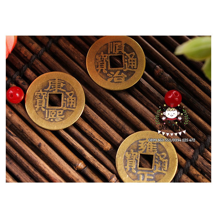 Đồng xu cổ âm dương phong thủy Size 2.4cm Xâu chuỗi Làm vòng Bản Mệnh Bỏ Ví Chiêu Tài - Bách hóa Na Na