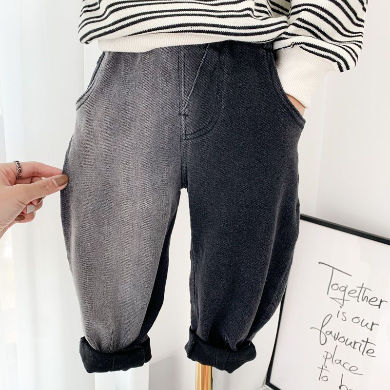 Quần Jean Dài Dáng Rộng Phong Cách Hàn Quốc Thời Trang Mùa Thu Cho Bé Trai