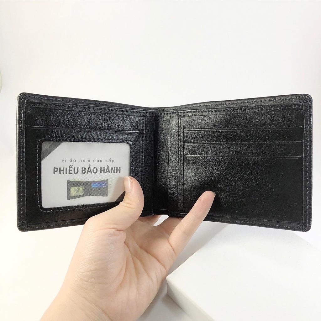 Ví da nam dáng ngang da bò cao cấp mềm mại thương hiệu N&amp;L leather độ bền trên 6 năm có bảo hành