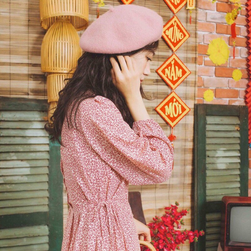 Mũ nồi, mũ beret len dạ loại 1 có dây rút chỉnh size