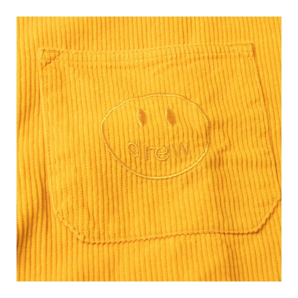 ⚡️[BEST QUALITY] -  Áo sơ mi Justin Bieber DREW HOUSE SS CORDUROY SHIRT - YELLOW Mirror Quality, áo sơ mi drew house