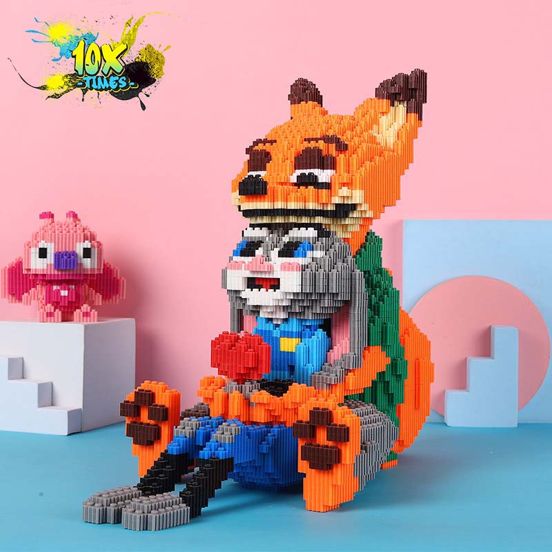 Mô hình lắp ráp 3d thỏ Juddy Hopps và cáo Nick dễ thương quà tặng sinh nhật bạn trai bạn gái, dồ decor