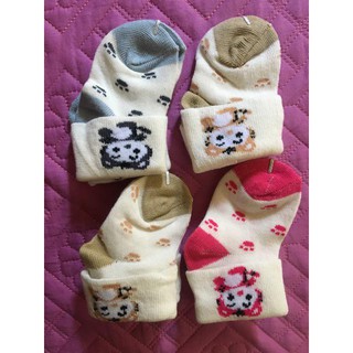 COMBO 4 ĐÔI Tất sơ sinh AKO cho bé 0-3 tháng cotton co giãn