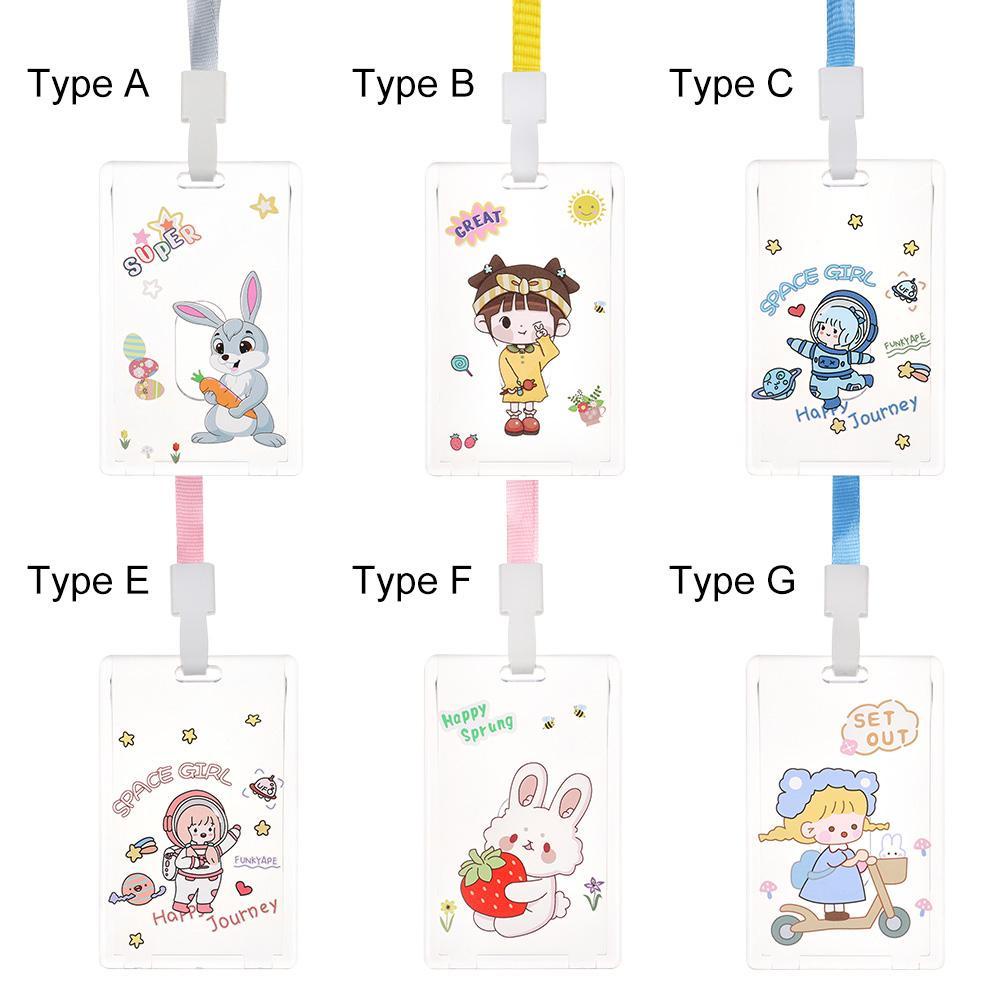 Túi Đựng Thẻ ID Màu Cầu Vồng Trong Suốt Xinh Xắn Cho Nữ