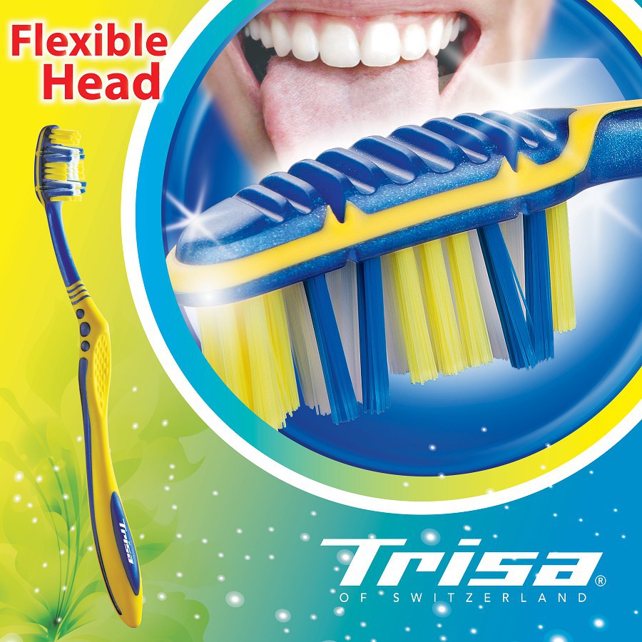 BÀN CHẢI - TRISA Flexible Head Hard, Medium ,Soft xuất xứ Thụy Sĩ