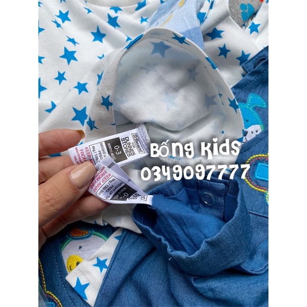 Set Quần Yếm Kèm Áo Thu Denim Ô Tô Dunnes