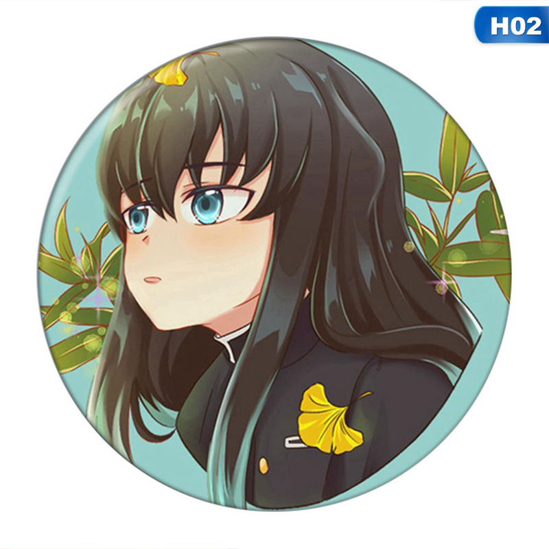 flowersqueen Huy Hiệu Cài Áo Kim Loại Dáng Tròn Phong Cách Anime