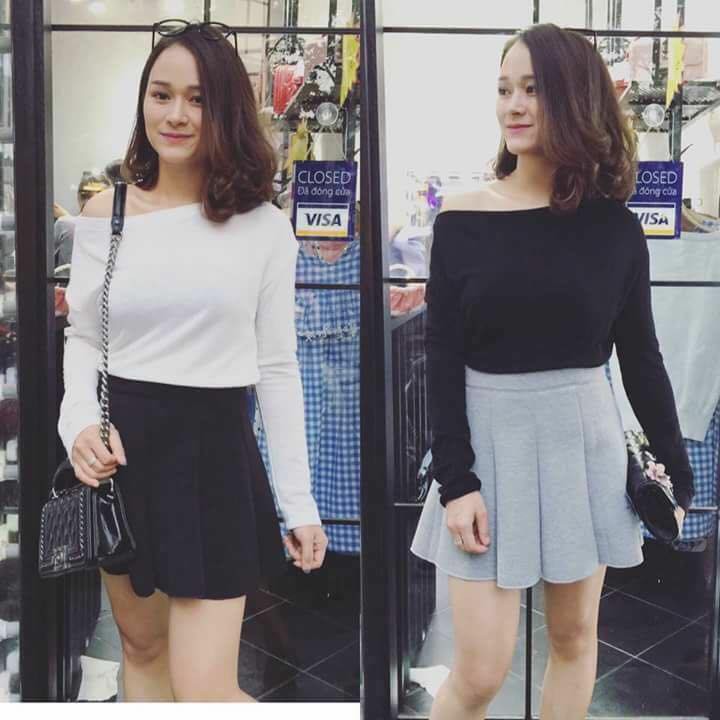 Áo thu đông trễ vai