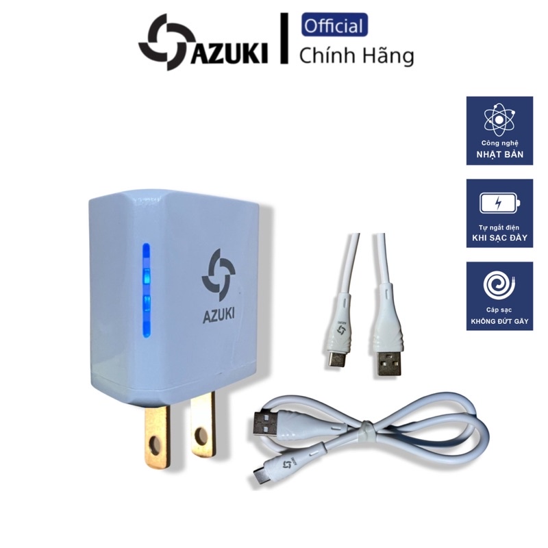 Bộ Sạc Pin Dự Dòng Azuki Tự Ngắt Điện Khi Sạc Đầy Siêu Xịn, Đầu Sạc TypeC