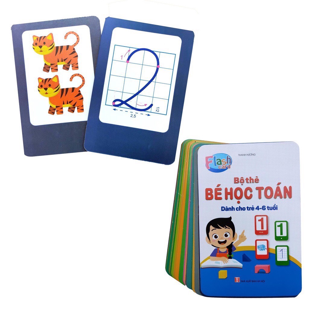 Bộ Thẻ Flashcard Bé Học Toán - Tư Duy Toán Học Cho Bé Từ 4 Đến 6 Tuổi Học Số Và Phép Tính (42 Thẻ)