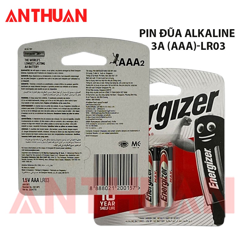 Pin Energizer Max chất lượng cao. Pin aa ,pin aaa Alkaline siêu bền, tích điện cực lâu. LR03/LR6, E91/E92 - BP2.Vỉ-2viên