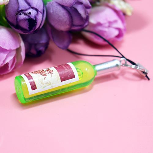 Móc khóa chai rượu mini xinh xắn dùng để trang trí móc khóa / điện thoại