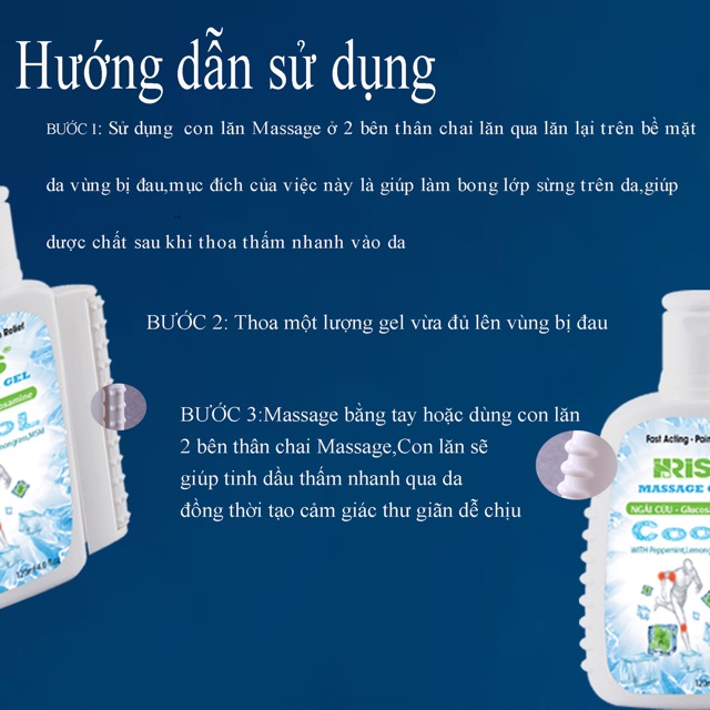 Dầu lạnh NGẢI CỨU  GLUCOSAMINE tinh dầu bạc hà 120ML